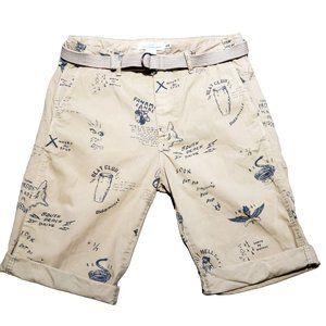 LOGG Label Of Graded Goods Mens Bermuda Chino Shorts Size 32 Flat Front graphic